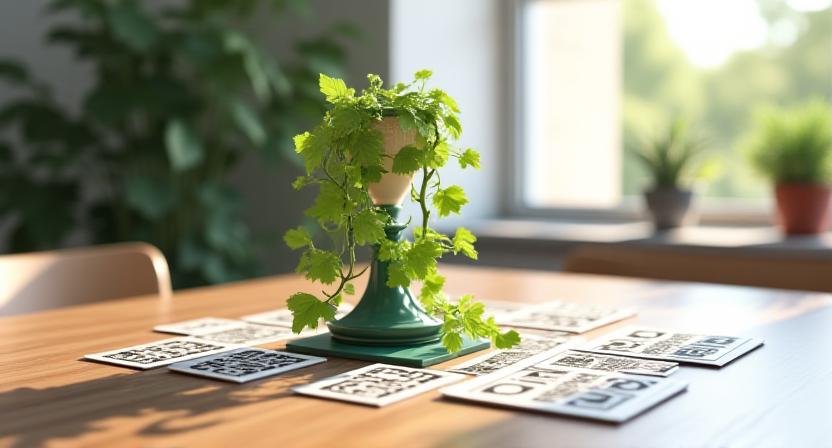 Augmented Reality markers triggering 3D vine growth on a tabletop
